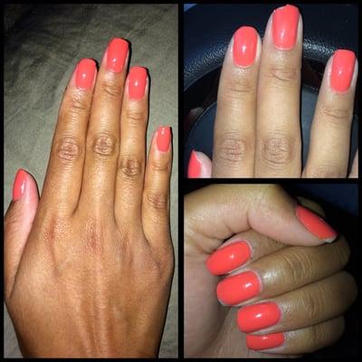 Left: Fresh manicure, right two: Less than 24 hours after I had my mani, my nails were chipping!