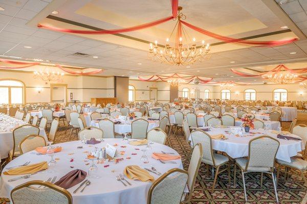 Banquet Room set for Thanksgiving