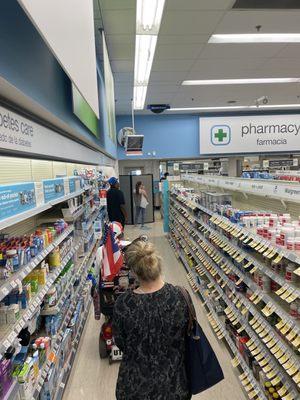 Pharmacy line.  This took 35 mins to pickup my prescription.