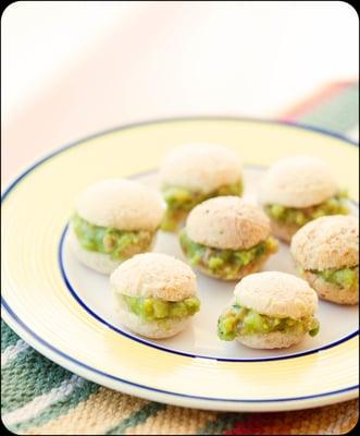 Pão de Queijo filled with guacamole.