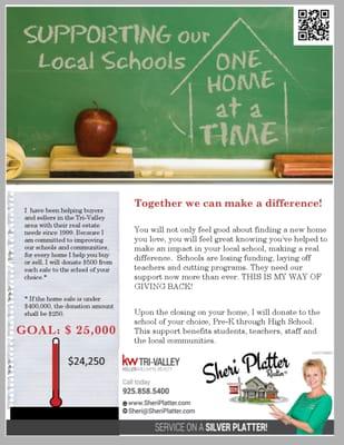 Donating $500 to local schools for every home sold!