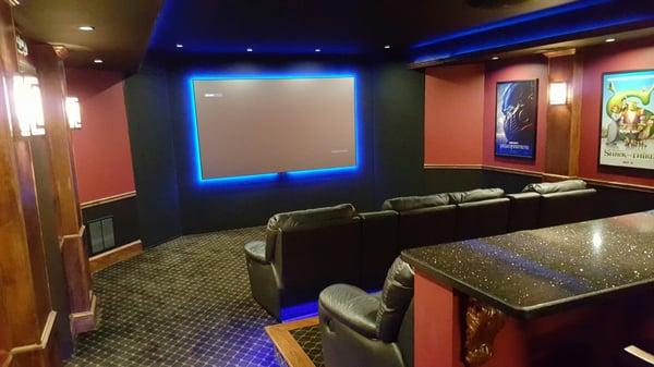 Front view of theater room.