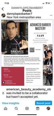 Educating at innovate salon Academy