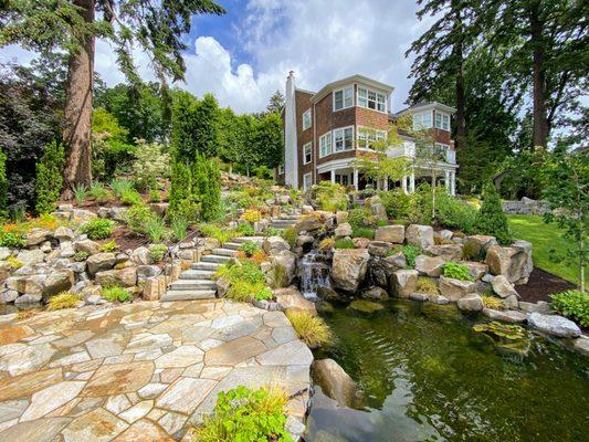 Koi pond at Lake Oswego estate