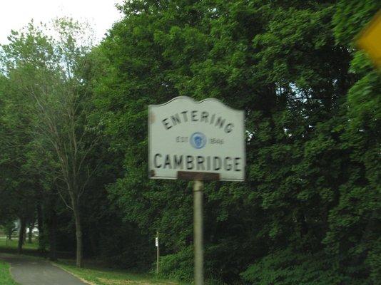 Entering Cambridge sign Yelp