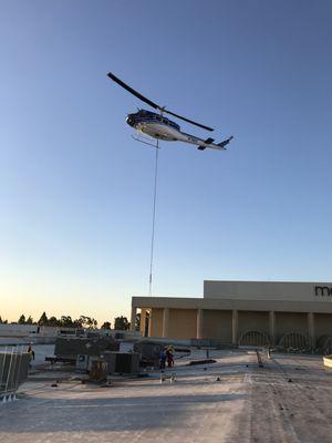 Helicopter Lift At Cerritos Mall