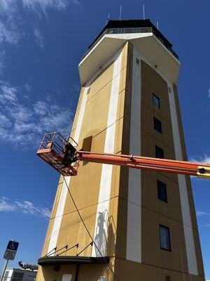 Cleaning the Air-Traffic Control Tower at the Ocala International Airport