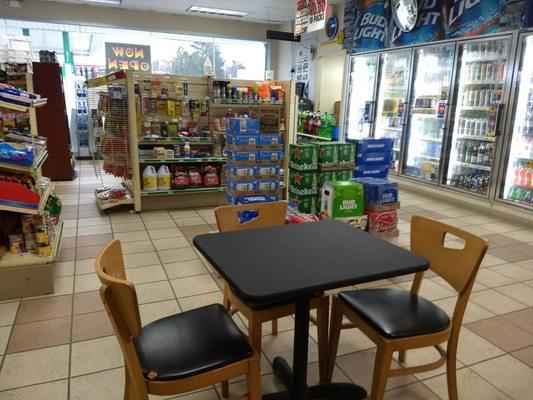 Your intimate dining space.  There are actually three tables in this area and a two-seater by the front window if you prefer the view.