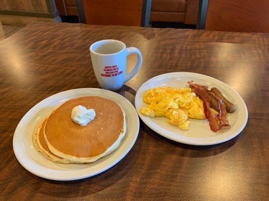 Scrambled eggs and cheddar breakfast