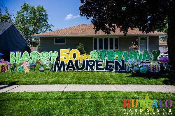 The big 5-0. Celebrate birthday's with Buffalo Yard Signs!