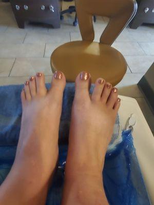 Good polish but disappointing pedicure.