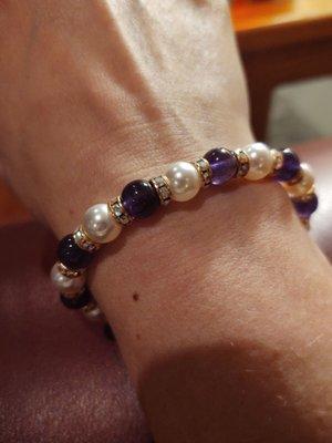 Amethyst and Pearl bracelet