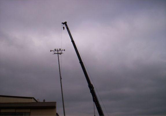 setting 100' poles at Sheppard AFB