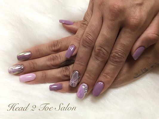 Shellac Manicure with Nail Art