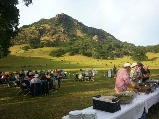 Outdoor Catering at the base of the Sutter Butte Mountains