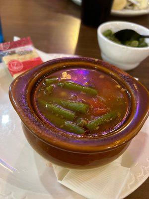 Veggie Beef Soup which I added green beans. Aunt Phyl 's Vegetables Beef Soup