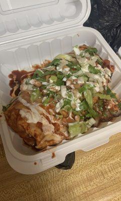 Beef burrito enchilada style