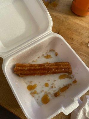 Churros (4 sticks)  Pretty tasty!.. (Added my own Ghirardelli's Caramel) $4.19