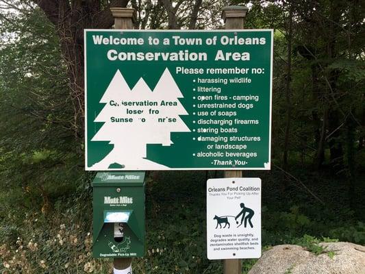 Informational Sign, once you walk into Meadow on The Cove.