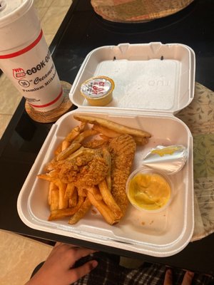 another chicken tender tray with what was supposed to be a quesadilla