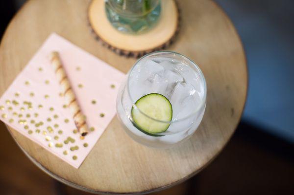 Fresh Cucumber Water while being pampered? Yes Please!