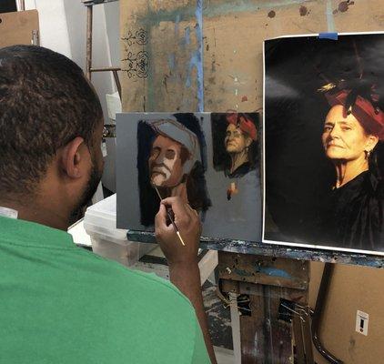 Portrait Painting class, taught by Kris Finch.