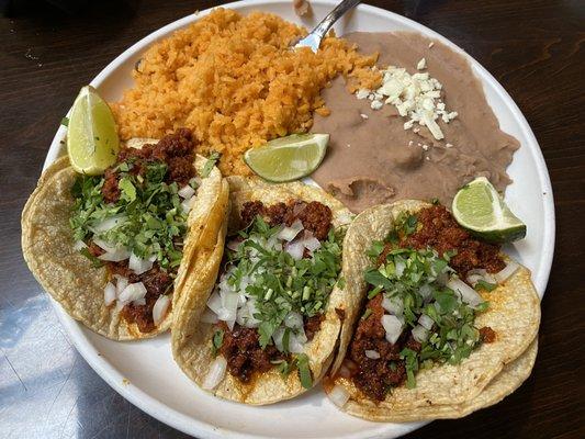 Chorizo taco dinner @ Haro's 1.26.2023.