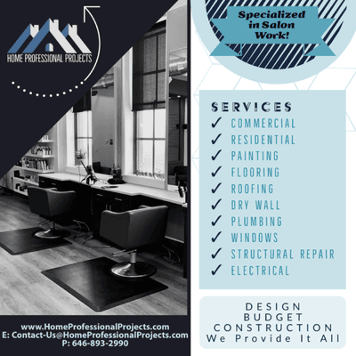 Home Professional Projects Construction Services, Specialized in Nail Salons