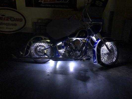 1997 Fat Boy Fully Custom with 16 piece white LED kit.