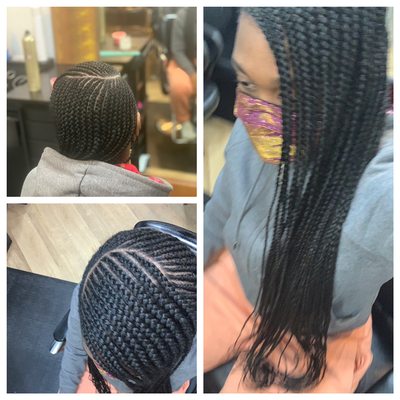 Tribal cornrow braid hairstyle lemonade braid inspired.