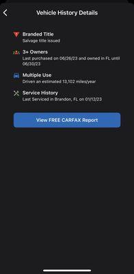 CARFAX history