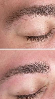 eyebrow wax before and after