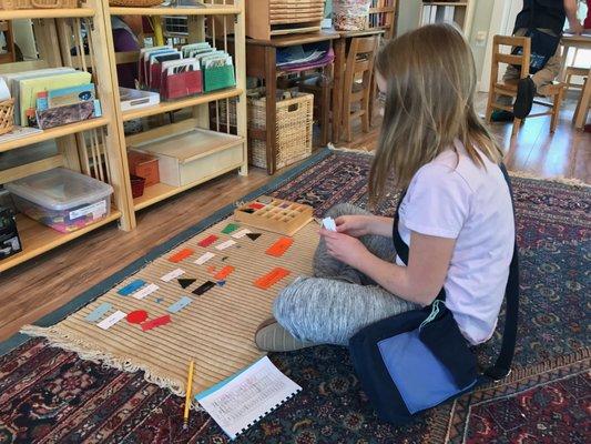 VMS Elementary student during her language work.