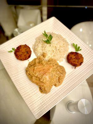 chicken korma & pilau rice and tuna fish kabab. Halal-kosher-regular is available Call for pricing!! Special deals for parties!!