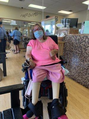 HERE I AM IN MY POWER WHEELCHAIR AFTER MY APPOINTMENT!