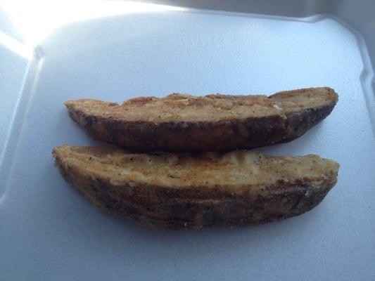 Look at the size of the potato wedges - excellent flavor, fried well, and seasoned correctly.