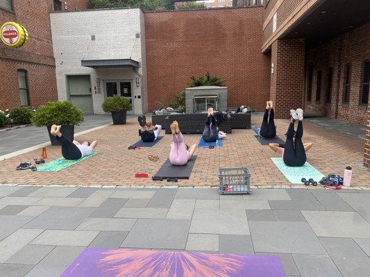 Inspiring Fitness court yard Pilates at The Gunther!