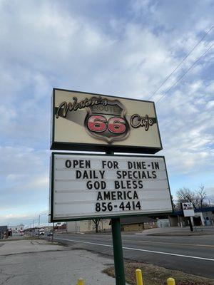 Sign right on Route 66