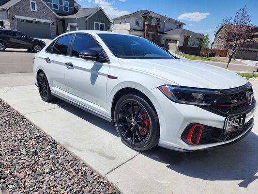 2024 Volkswagen GLI- removed a defective ceramic coating from paint and glass- buffing and polsihing