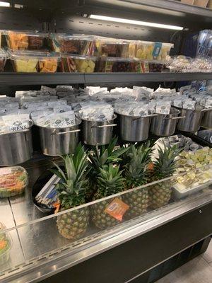 They even have whole pineapples, but you have to bring your own knife from home to eat them. The plastic cafeteria knives don't work.