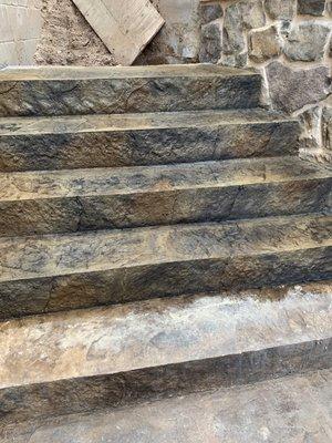 Slate stamped staircase for Spank Assiter in Tanglewood