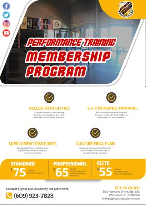 Check out our Performance Training Gym Membership Program. The only one of its kind!