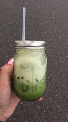 Verde Limonada I got at the carnival yesterday served in a cute mason jar.