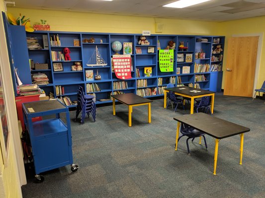 Thanks to an amazing volunteer librarian, DHCDC has a full library where students can check out books to take home!