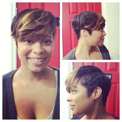 Relaxer, cut, extensions by liz Owusu