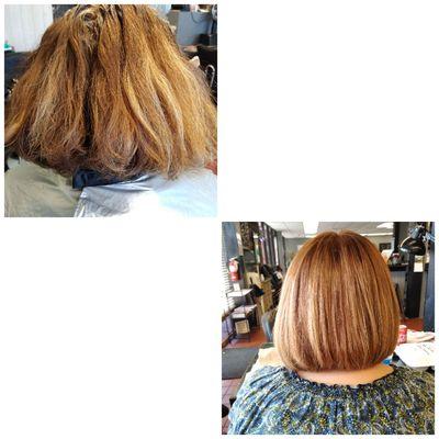 Before & after. Color & keratin treatment by Beverly. 407-443-2532