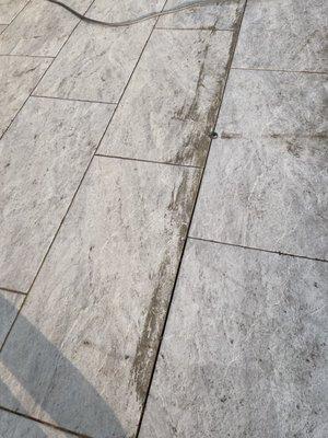 Stained porcelain tiles