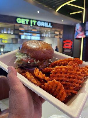 American Classic $14/ sweet potato fries $6