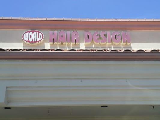 World Hair Design Store Front, Raley's Shopping Center, Newark, CA.