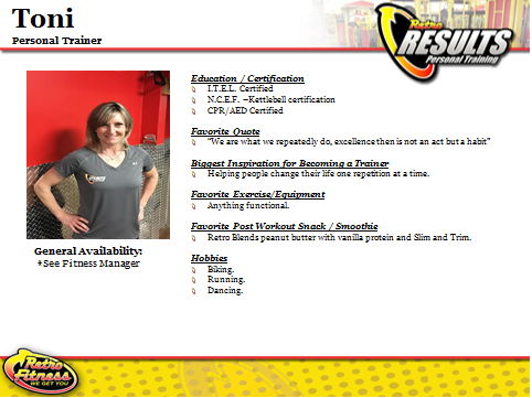 Personal Trainer Bio - Toni